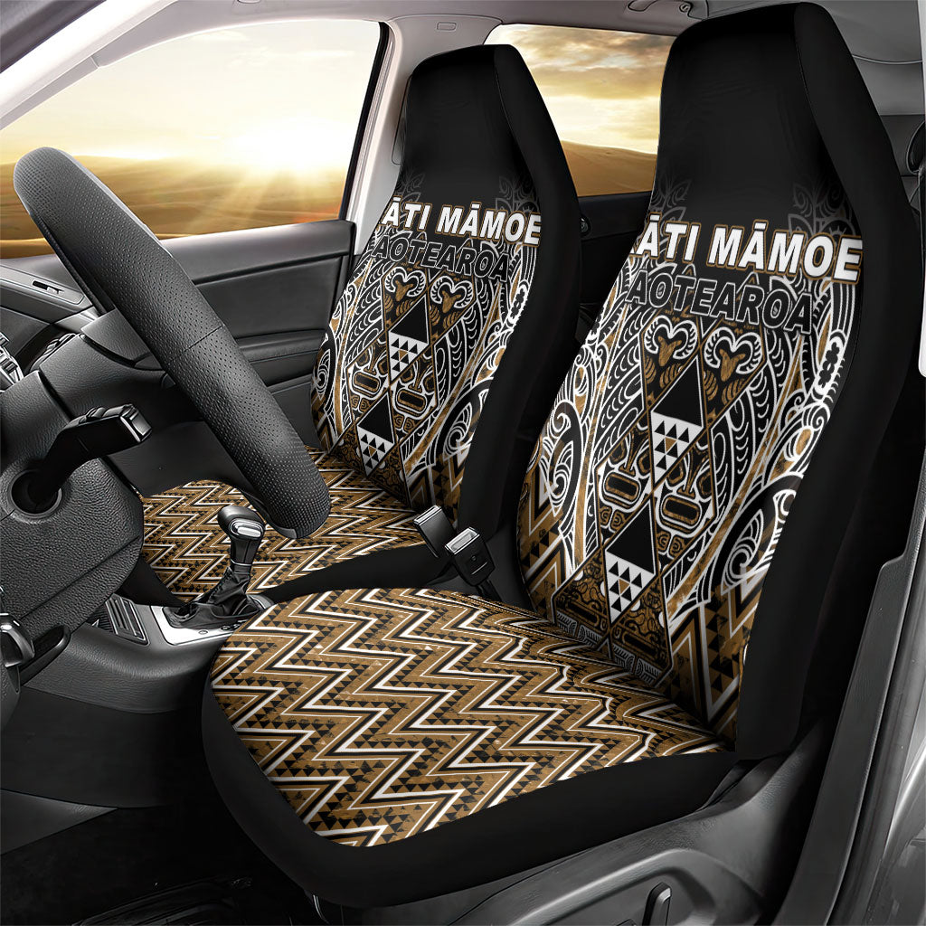 Aotearoa Kati Mamoe Car Seat Cover Maori Brown Tribal Paua Shell Pattern DT05 - Polynesian Pride