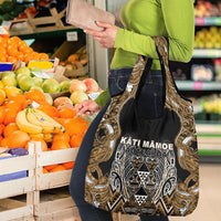 Aotearoa Kati Mamoe Grocery Bag Maori Brown Tribal Paua Shell Pattern DT05 - Polynesian Pride
