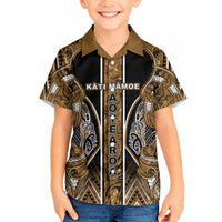 Aotearoa Kati Mamoe Hawaiian Shirt Maori Brown Tribal Paua Shell Pattern DT05 - Polynesian Pride