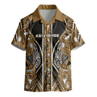 Aotearoa Kati Mamoe Kid Hawaiian Shirt Maori Brown Tribal Paua Shell Pattern DT05 - Polynesian Pride
