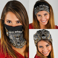 Aotearoa Kati Mamoe Neck Gaiter Maori Brown Tribal Paua Shell Pattern DT05 - Polynesian Pride