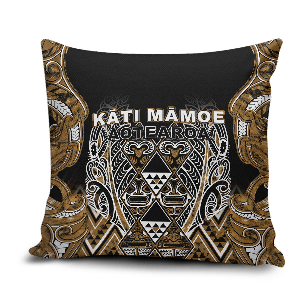 Aotearoa Kati Mamoe Pillow Cover Maori Brown Tribal Paua Shell Pattern DT05 Brown - Polynesian Pride