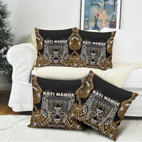 Aotearoa Kati Mamoe Pillow Cover Maori Brown Tribal Paua Shell Pattern DT05 - Polynesian Pride