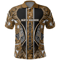 Aotearoa Kati Mamoe Polo Shirt Maori Brown Tribal Paua Shell Pattern DT05 Brown - Polynesian Pride