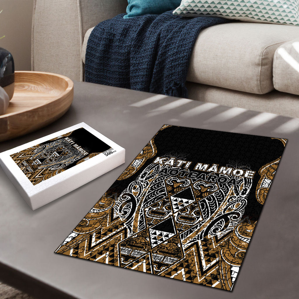 Aotearoa Kati Mamoe Puzzle Maori Brown Tribal Paua Shell Pattern DT05 - Polynesian Pride