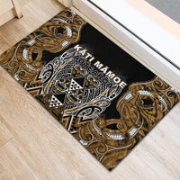 Aotearoa Kati Mamoe Rubber Doormat Maori Brown Tribal Paua Shell Pattern DT05 - Polynesian Pride