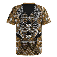Aotearoa Kati Mamoe Rugby Jersey Maori Brown Tribal Paua Shell Pattern DT05 - Polynesian Pride
