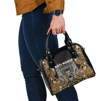 Aotearoa Kati Mamoe Shoulder Handbag Maori Brown Tribal Paua Shell Pattern DT05 - Polynesian Pride