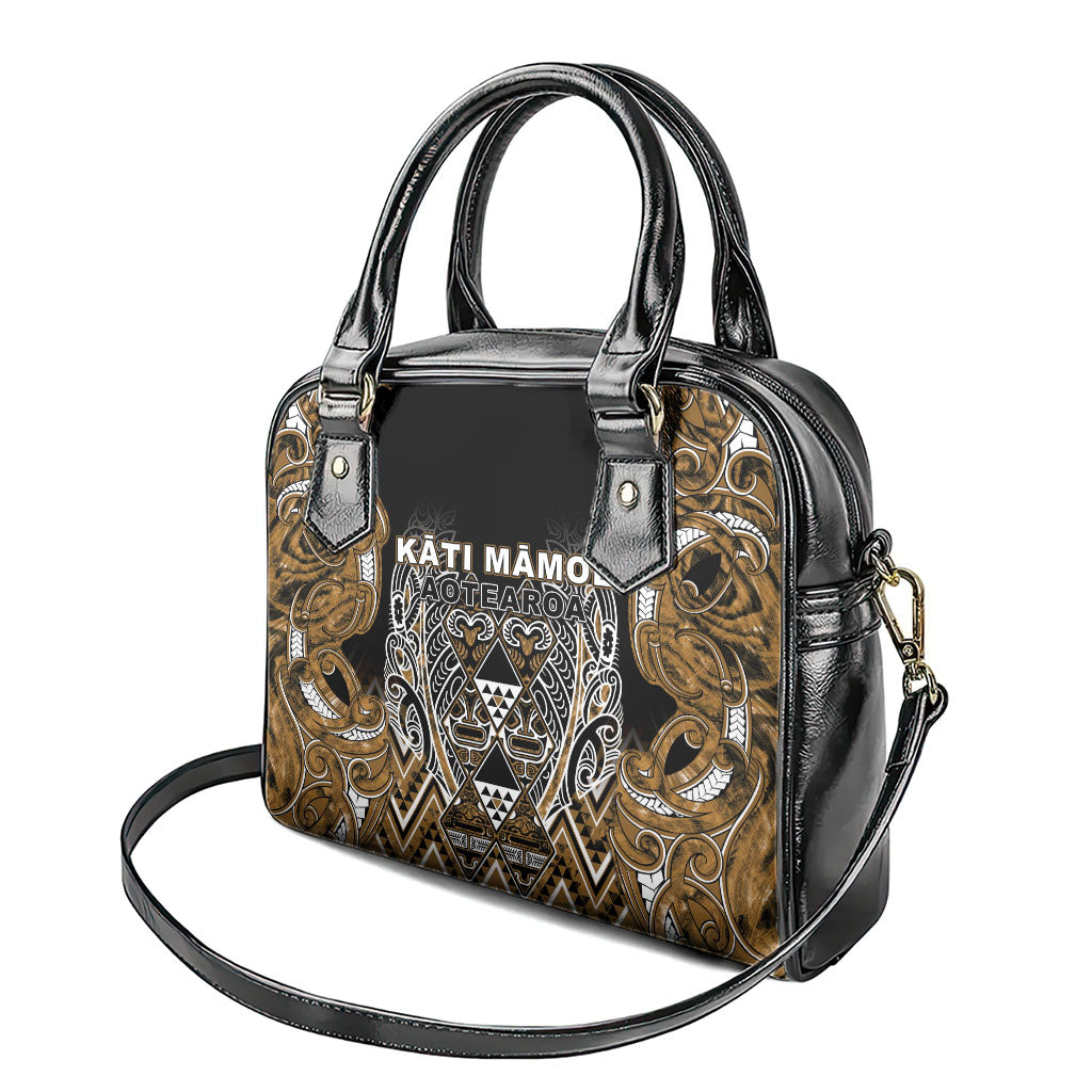 Aotearoa Kati Mamoe Shoulder Handbag Maori Brown Tribal Paua Shell Pattern DT05 - Polynesian Pride