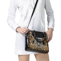 Aotearoa Kati Mamoe Shoulder Handbag Maori Brown Tribal Paua Shell Pattern DT05 - Polynesian Pride