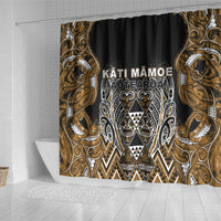 Aotearoa Kati Mamoe Shower Curtain Maori Brown Tribal Paua Shell Pattern DT05 - Polynesian Pride