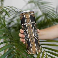 Aotearoa Kati Mamoe Skinny Tumbler Maori Brown Tribal Paua Shell Pattern DT05 - Polynesian Pride