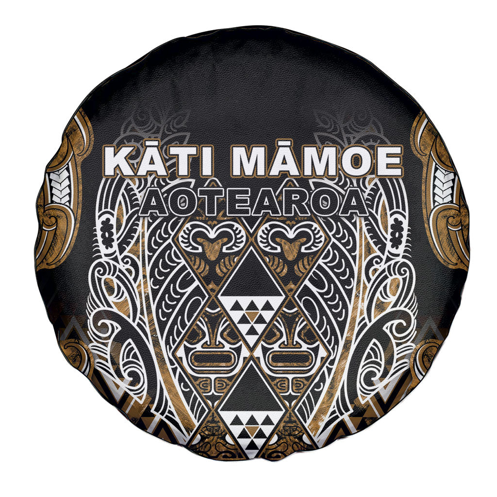 Aotearoa Kati Mamoe Spare Tire Cover Maori Brown Tribal Paua Shell Pattern DT05 - Polynesian Pride