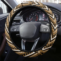 Aotearoa Kati Mamoe Steering Wheel Cover Maori Brown Tribal Paua Shell Pattern DT05 - Polynesian Pride