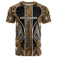 Aotearoa Kati Mamoe T Shirt Maori Brown Tribal Paua Shell Pattern DT05 Brown - Polynesian Pride