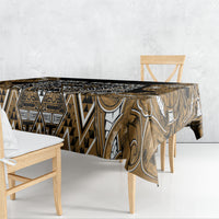 Aotearoa Kati Mamoe Tablecloth Maori Brown Tribal Paua Shell Pattern DT05 - Polynesian Pride