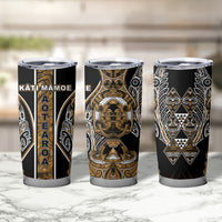 Aotearoa Kati Mamoe Tumbler Cup Maori Brown Tribal Paua Shell Pattern DT05 - Polynesian Pride