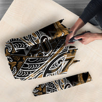 Aotearoa Kati Mamoe Umbrella Maori Brown Tribal Paua Shell Pattern DT05 - Polynesian Pride