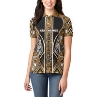 Aotearoa Kati Mamoe Women Polo Shirt Maori Brown Tribal Paua Shell Pattern DT05 - Polynesian Pride