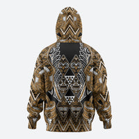 Aotearoa Kati Mamoe Zip Hoodie Maori Brown Tribal Paua Shell Pattern DT05 - Polynesian Pride