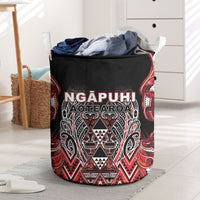 Aotearoa Ngapuhi Laundry Basket Maori Red Tribal Paua Shell Pattern DT05 Red - Polynesian Pride