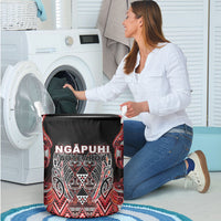 Aotearoa Ngapuhi Laundry Basket Maori Red Tribal Paua Shell Pattern DT05 - Polynesian Pride