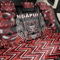 Aotearoa Ngapuhi Back Car Seat Cover Maori Red Tribal Paua Shell Pattern DT05 - Polynesian Pride
