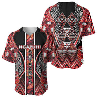 Aotearoa Ngapuhi Baseball Jersey Maori Red Tribal Paua Shell Pattern DT05 - Polynesian Pride