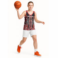 Aotearoa Ngapuhi Basketball Jersey Maori Red Tribal Paua Shell Pattern DT05 - Polynesian Pride