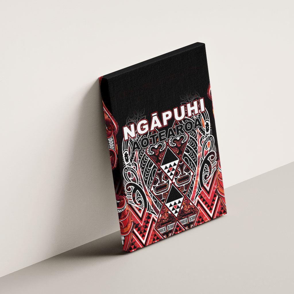 Aotearoa Ngapuhi Canvas Wall Art Maori Red Tribal Paua Shell Pattern DT05 - Polynesian Pride