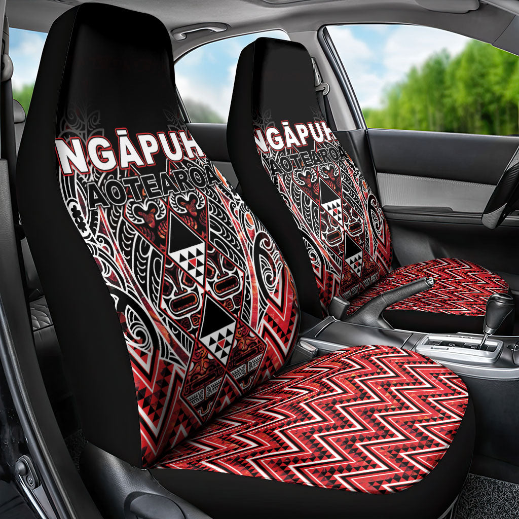 Aotearoa Ngapuhi Car Seat Cover Maori Red Tribal Paua Shell Pattern DT05 - Polynesian Pride