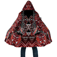 Aotearoa Ngapuhi Cloak Maori Red Tribal Paua Shell Pattern DT05 Unisex Red - Polynesian Pride