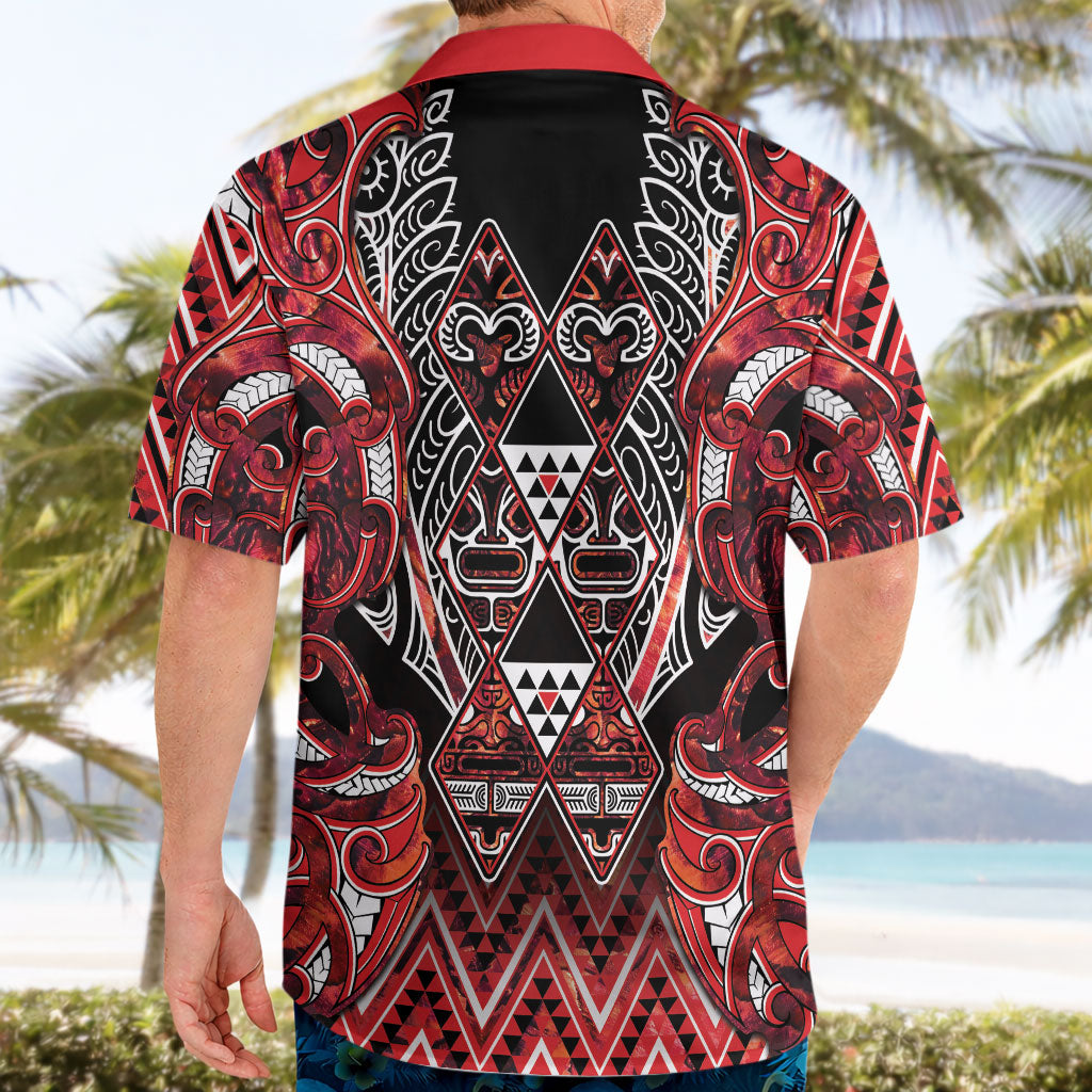Aotearoa Ngapuhi Hawaiian Shirt Maori Red Tribal Paua Shell Pattern DT05 - Polynesian Pride