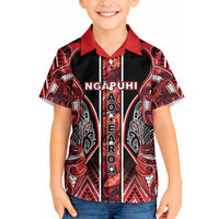 Aotearoa Ngapuhi Hawaiian Shirt Maori Red Tribal Paua Shell Pattern DT05 - Polynesian Pride