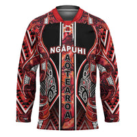 Aotearoa Ngapuhi Hockey Jersey Maori Red Tribal Paua Shell Pattern DT05 Unisex Red - Polynesian Pride