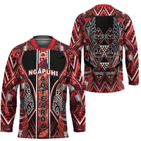 Aotearoa Ngapuhi Hockey Jersey Maori Red Tribal Paua Shell Pattern DT05 - Polynesian Pride