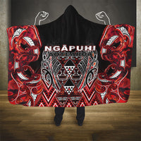 Aotearoa Ngapuhi Hooded Blanket Maori Red Tribal Paua Shell Pattern DT05 - Polynesian Pride