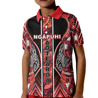 Aotearoa Ngapuhi Kid Polo Shirt Maori Red Tribal Paua Shell Pattern DT05 Kid Red - Polynesian Pride