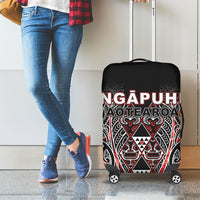 Aotearoa Ngapuhi Luggage Cover Maori Red Tribal Paua Shell Pattern DT05 - Polynesian Pride