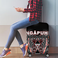 Aotearoa Ngapuhi Luggage Cover Maori Red Tribal Paua Shell Pattern DT05 - Polynesian Pride
