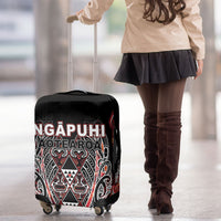 Aotearoa Ngapuhi Luggage Cover Maori Red Tribal Paua Shell Pattern DT05 - Polynesian Pride