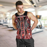Aotearoa Ngapuhi Men Tank Top Maori Red Tribal Paua Shell Pattern DT05 Red - Polynesian Pride