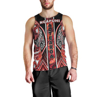Aotearoa Ngapuhi Men Tank Top Maori Red Tribal Paua Shell Pattern DT05 - Polynesian Pride