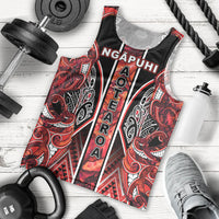 Aotearoa Ngapuhi Men Tank Top Maori Red Tribal Paua Shell Pattern DT05 - Polynesian Pride