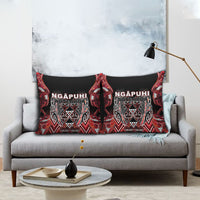 Aotearoa Ngapuhi Pillow Cover Maori Red Tribal Paua Shell Pattern DT05 - Polynesian Pride