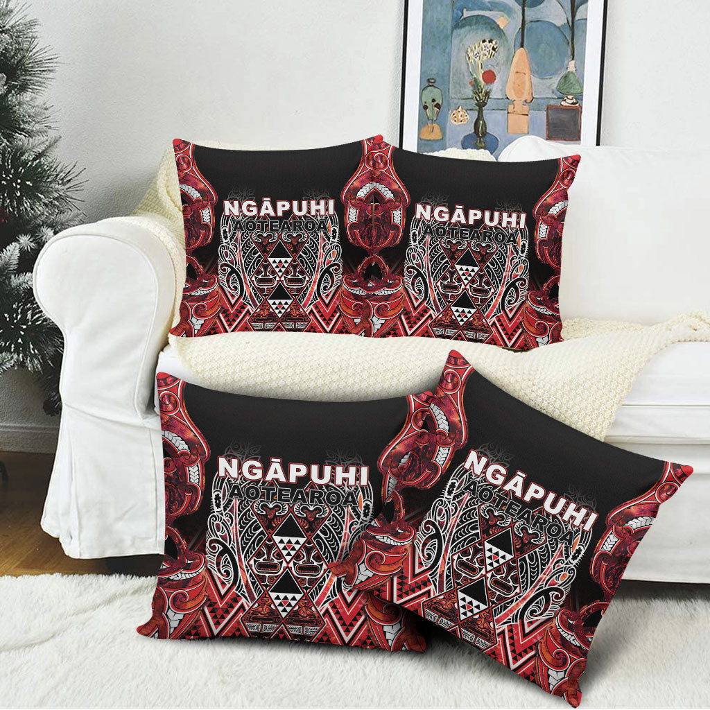Aotearoa Ngapuhi Pillow Cover Maori Red Tribal Paua Shell Pattern DT05 - Polynesian Pride