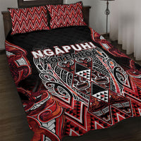 Aotearoa Ngapuhi Quilt Bed Set Maori Red Tribal Paua Shell Pattern DT05 Red - Polynesian Pride