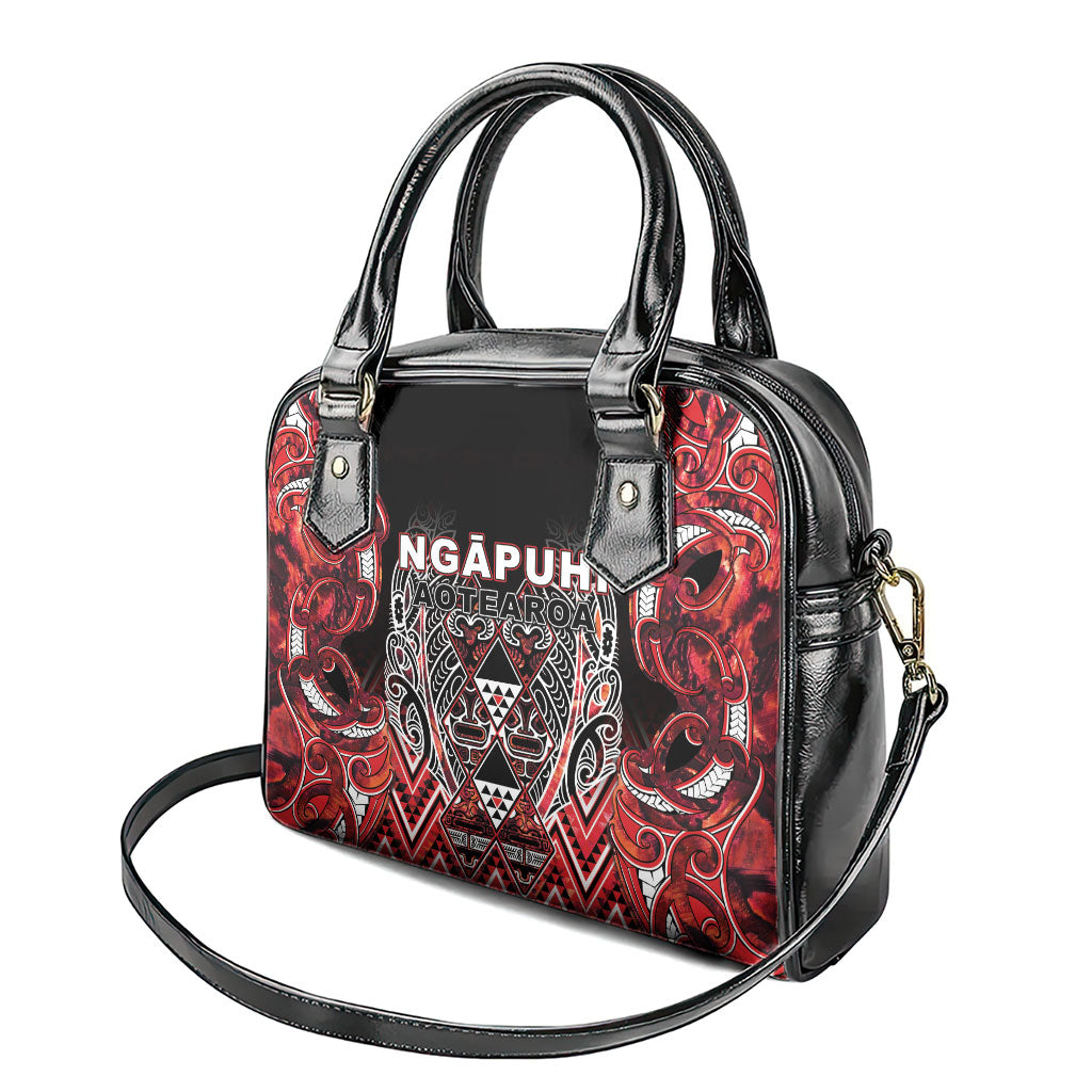 Aotearoa Ngapuhi Shoulder Handbag Maori Red Tribal Paua Shell Pattern DT05 - Polynesian Pride