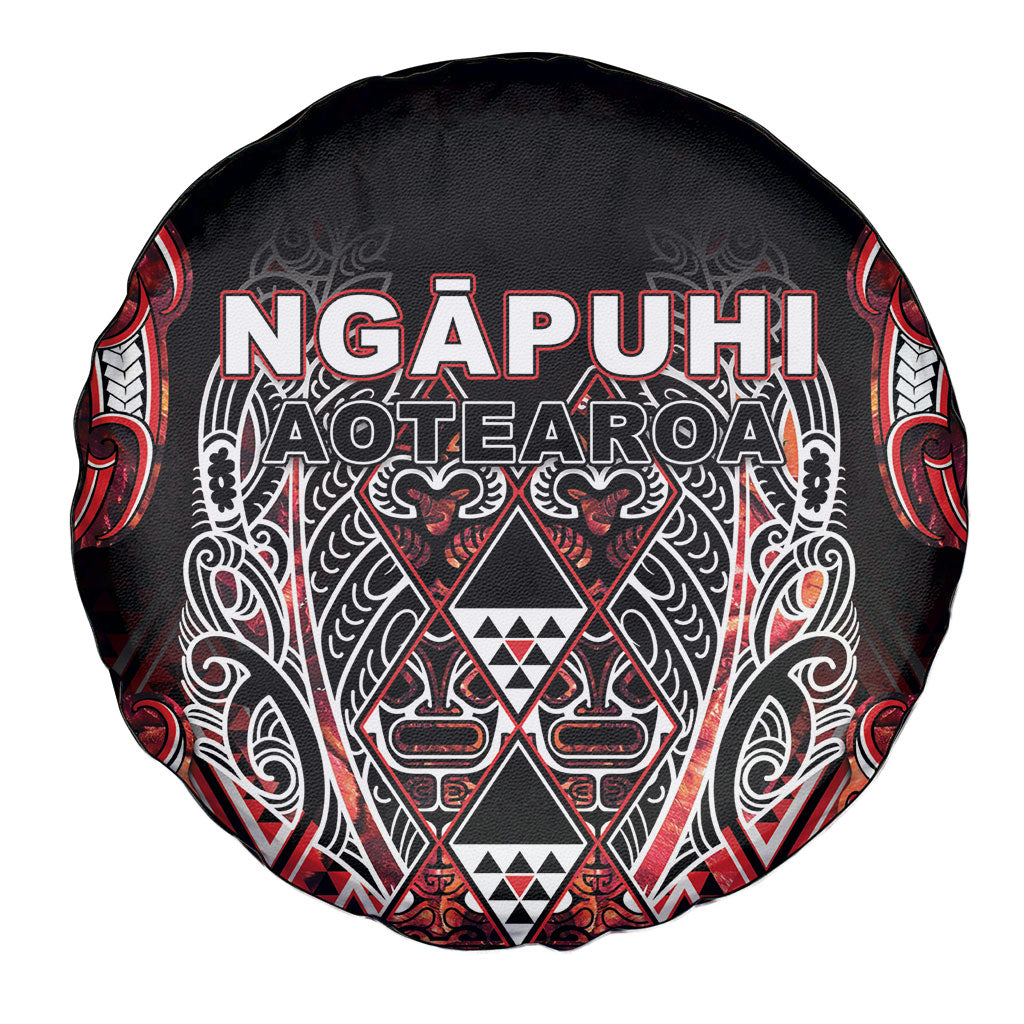 Aotearoa Ngapuhi Spare Tire Cover Maori Red Tribal Paua Shell Pattern DT05 - Polynesian Pride