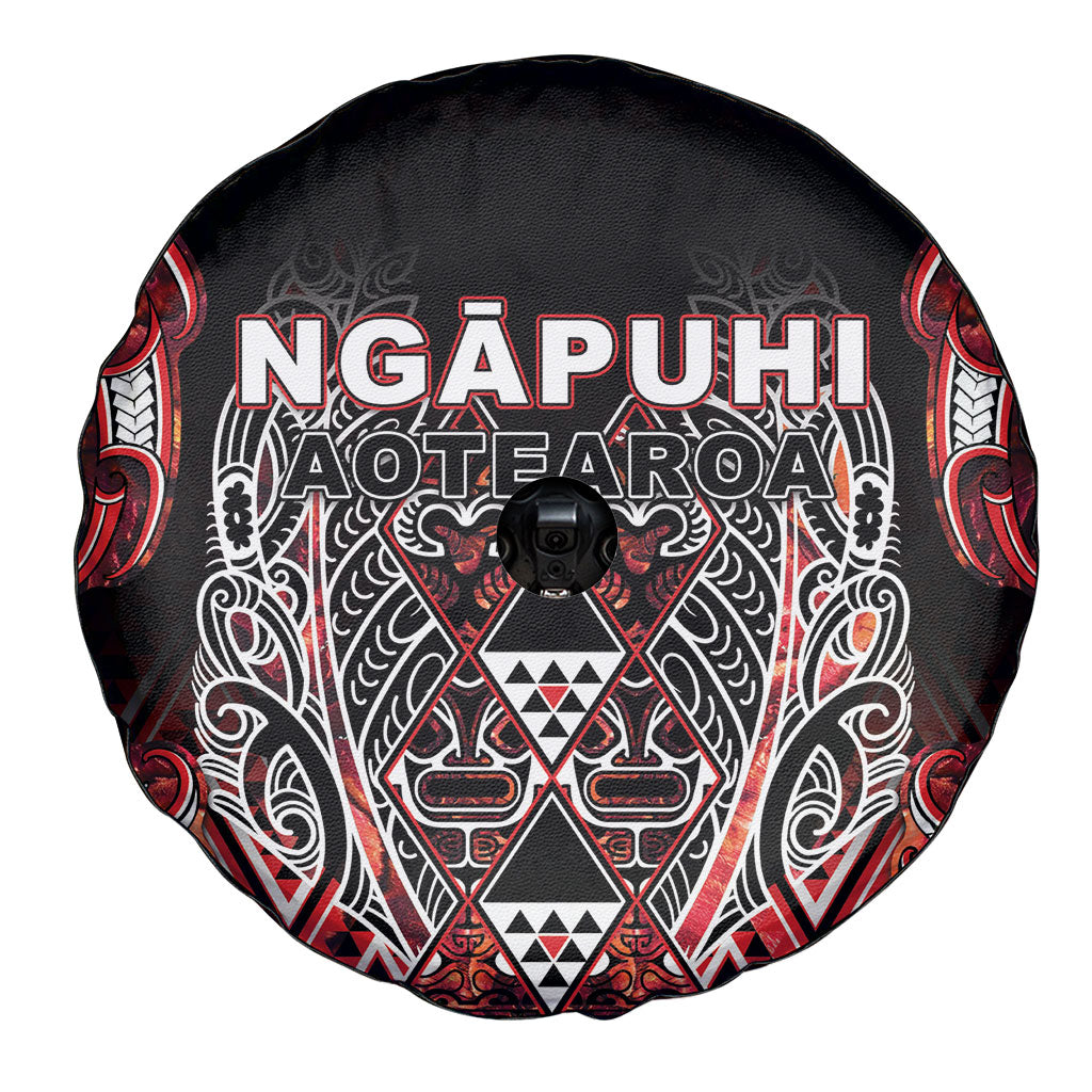 Aotearoa Ngapuhi Spare Tire Cover Maori Red Tribal Paua Shell Pattern DT05 - Polynesian Pride